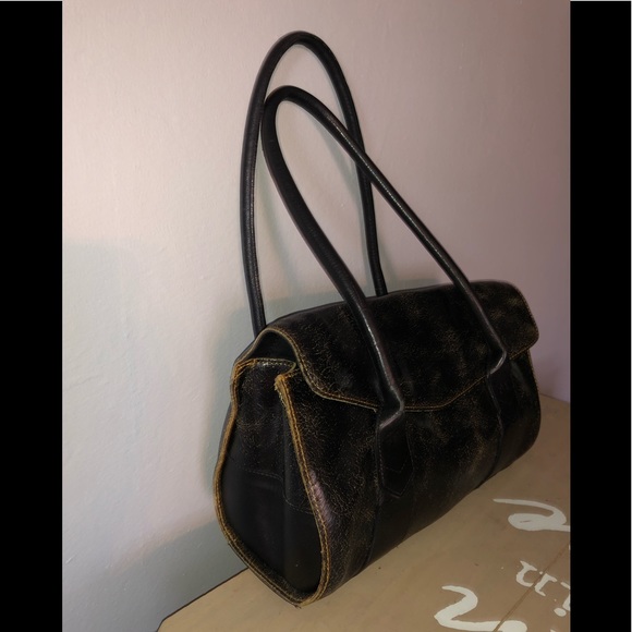 Vintage Anne Klein Black Leather Handbag - Picture 3 of 16
